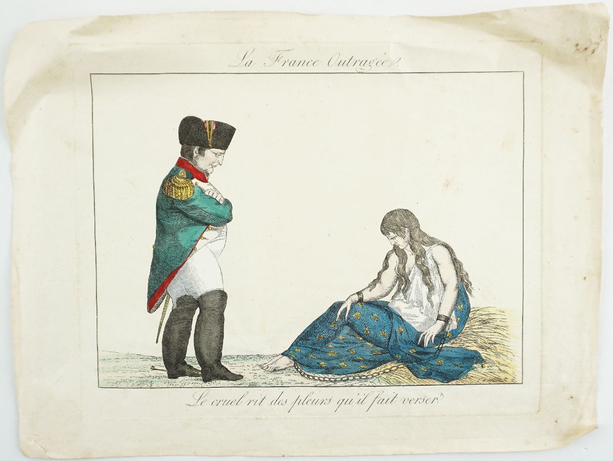 Valiosa gravura original sobre Napoleão (1814)