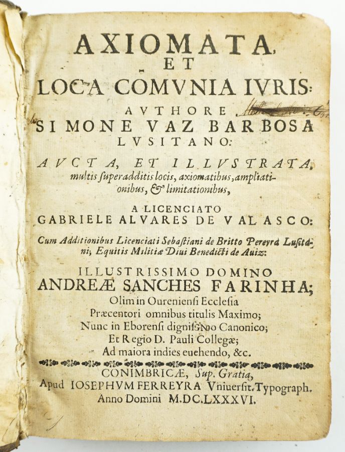 Axiomata et Loca Comunia Iuris 1686
