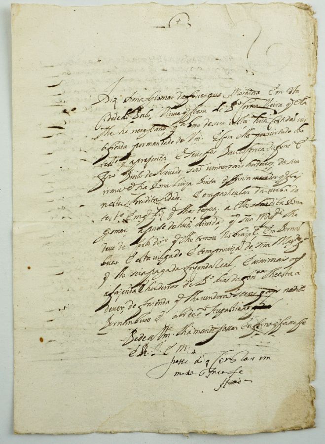 Manuscrito s/ papel, um bifólio, assinado , com sinal público