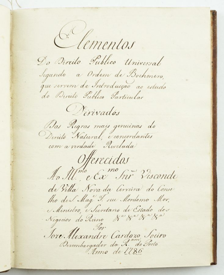 Manuscrito – Elementos do Direito Publico Universal (1786)