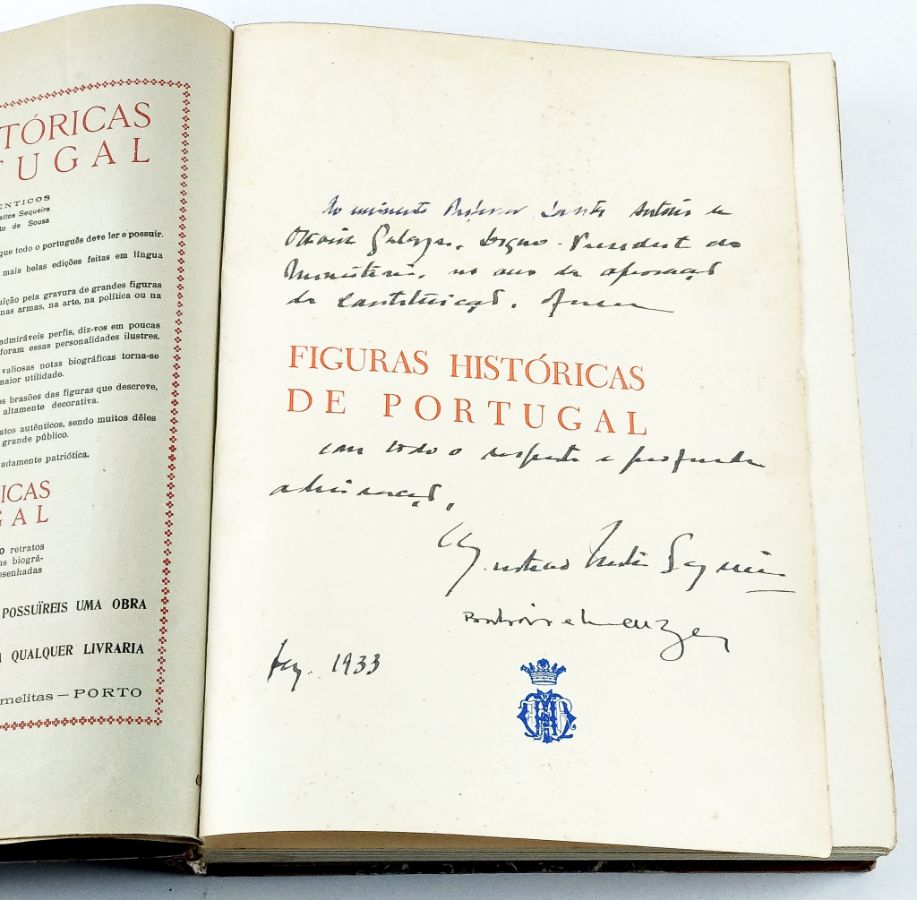 Figuras Históricas de PortugaL com dedicatória a Salazar