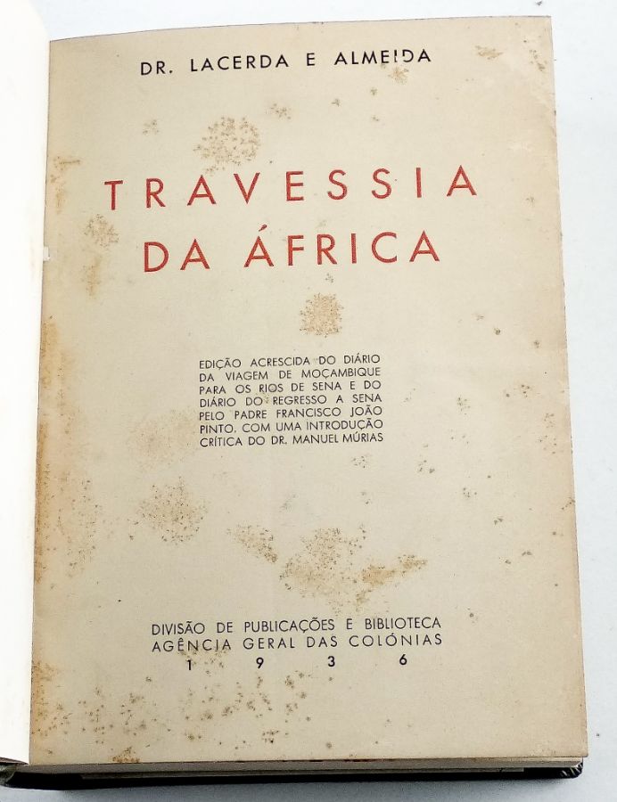 TRAVESSIA DE ÁFRICA, Lacerda e Almeida