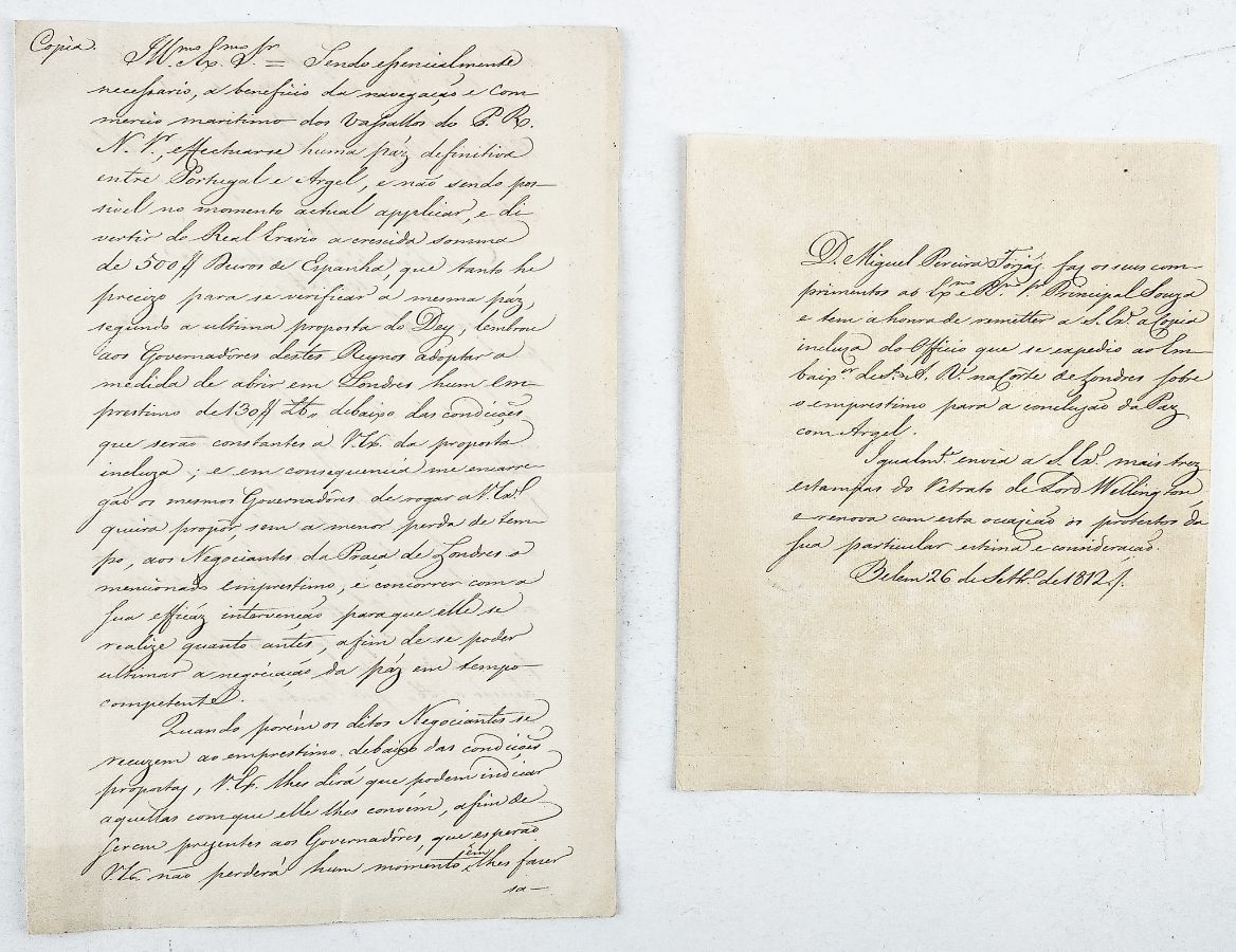 Manuscrito Tratado de paz com Argel 1812