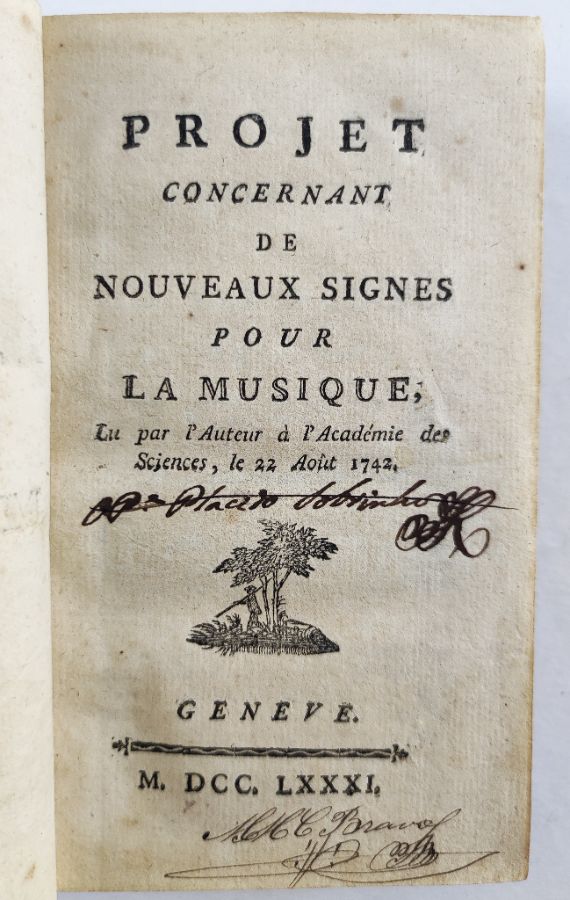 Jean-Jacques Rousseau – Traités sur la Musique (1781)