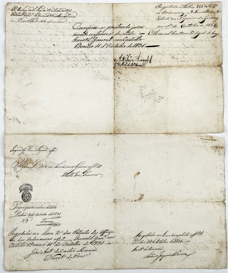 D. Miguel . Manuscrito assinado. 1831