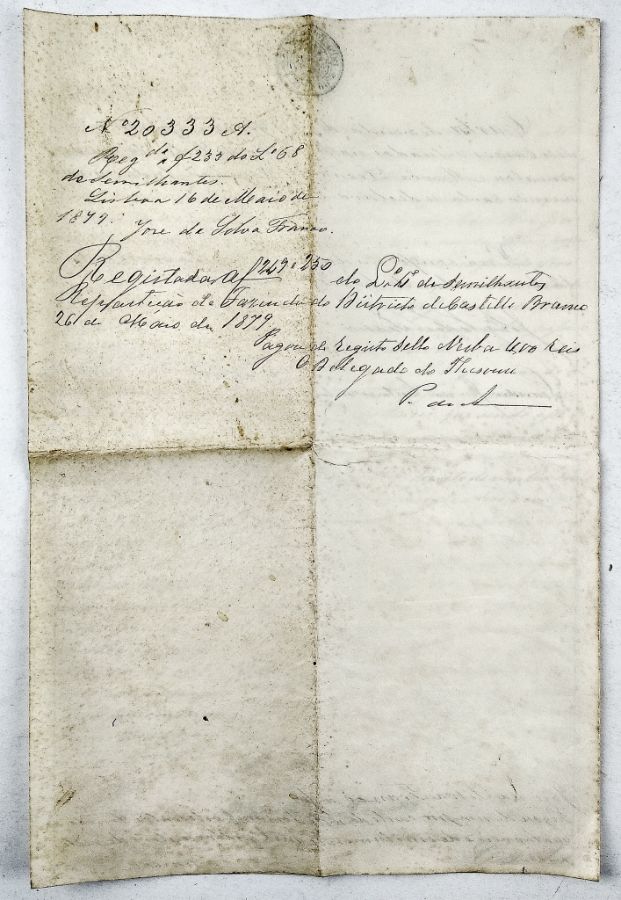Dom Luís. Manuscrito em pergaminho. 1879