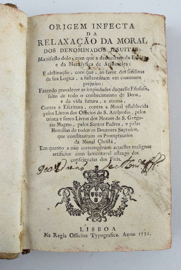 Origem Infecta da Relaxação da Moral dos Denominados Jesuitas (1771)