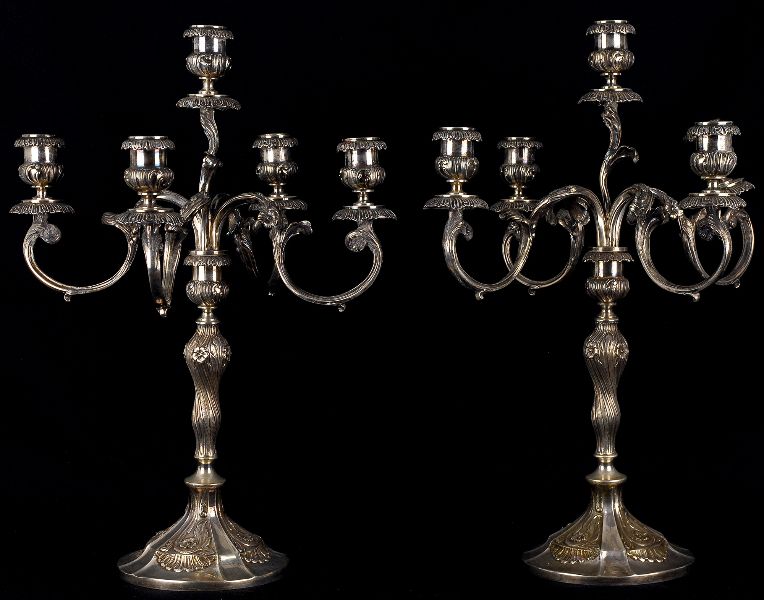 Par de Candelabros de 5 lumes