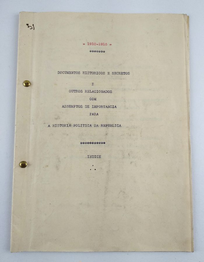 História Politica da Republica 1910 / 1916 – Exemplar único autoria José Relvas