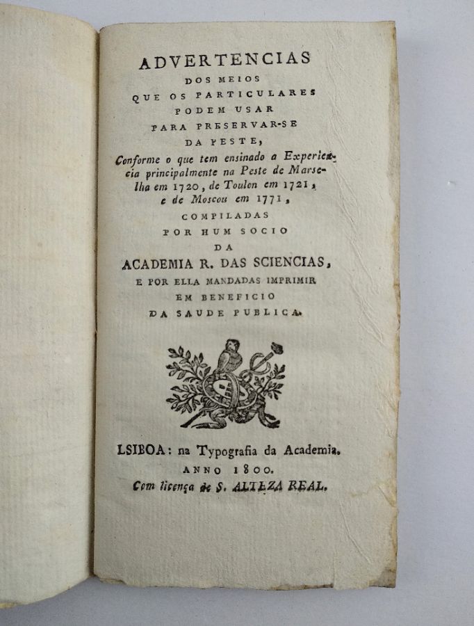 Advertências dos Meios que os Particulares podem usar para Preservar-se da Peste (1800)
