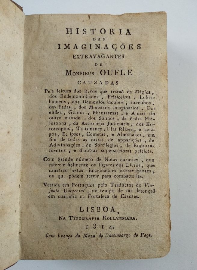 Historia das Imaginações Extravagantes de Monsieur Oufle (1814)