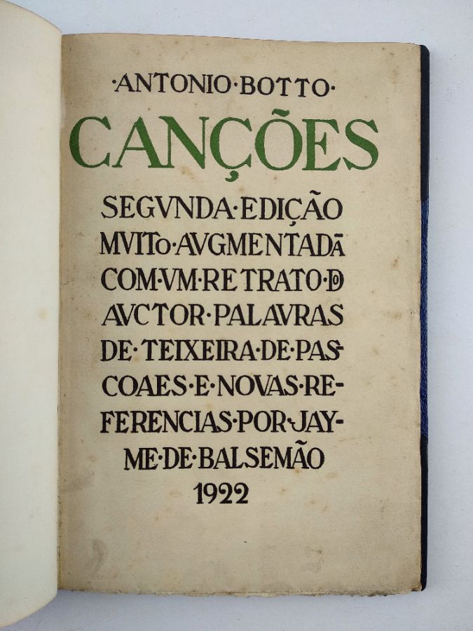 António Botto. - CANÇÕES.