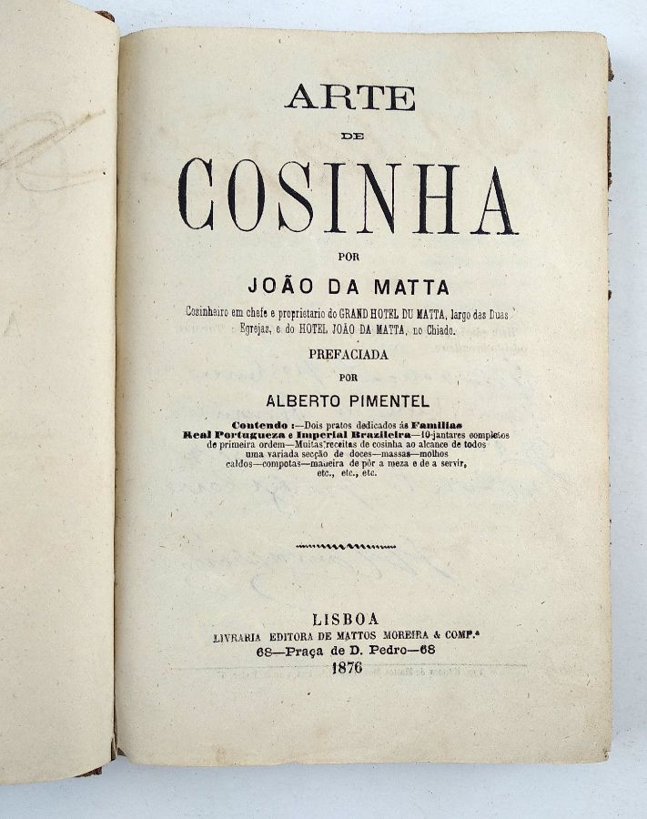 João da Matta – Arte de Cosinha (1876)