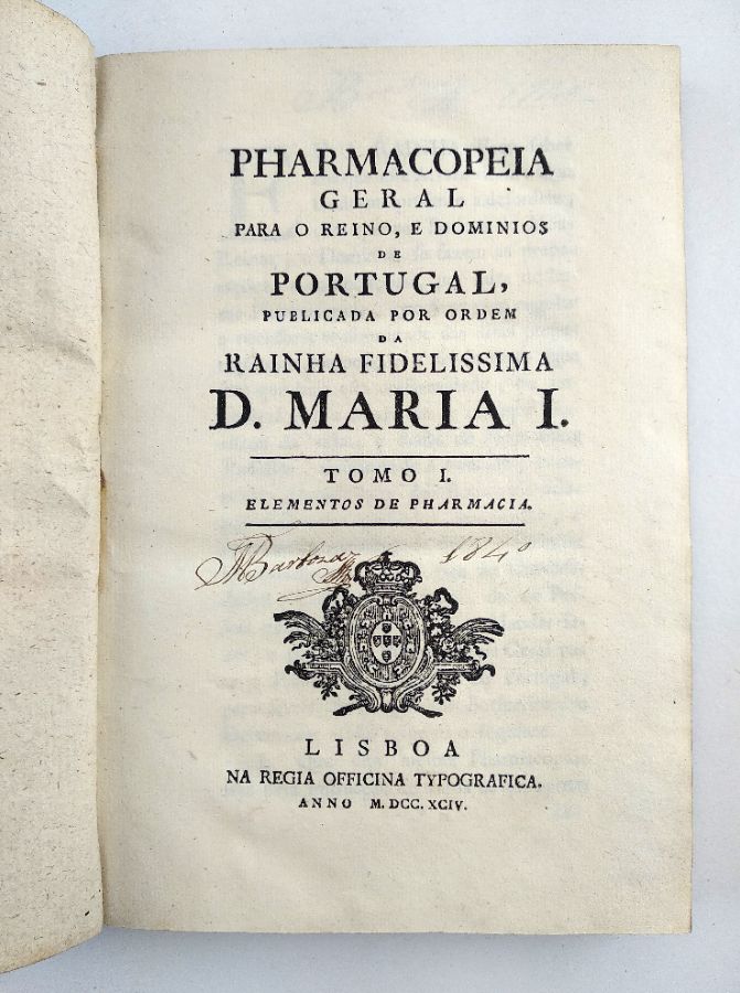Pharmacopea Geral para o Reino e Dominios de Portugal (1794)
