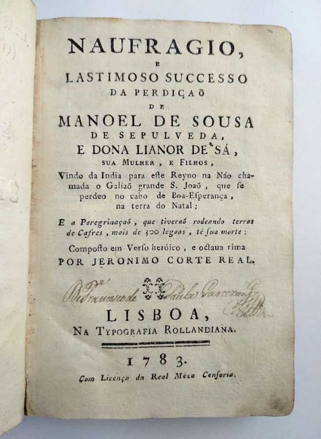 Jerónimo Corte-Real – Naufrágio de Sepulveda (1783)