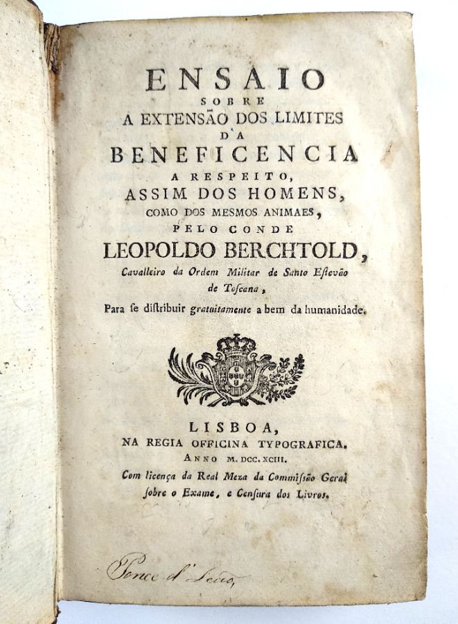 Ensaio sobre a Extensão dos Limites da Beneficiencia (1793)
