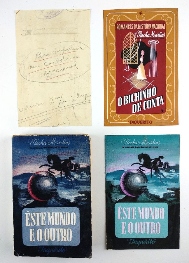 Originais das capas para dois livros de Rocha Martins