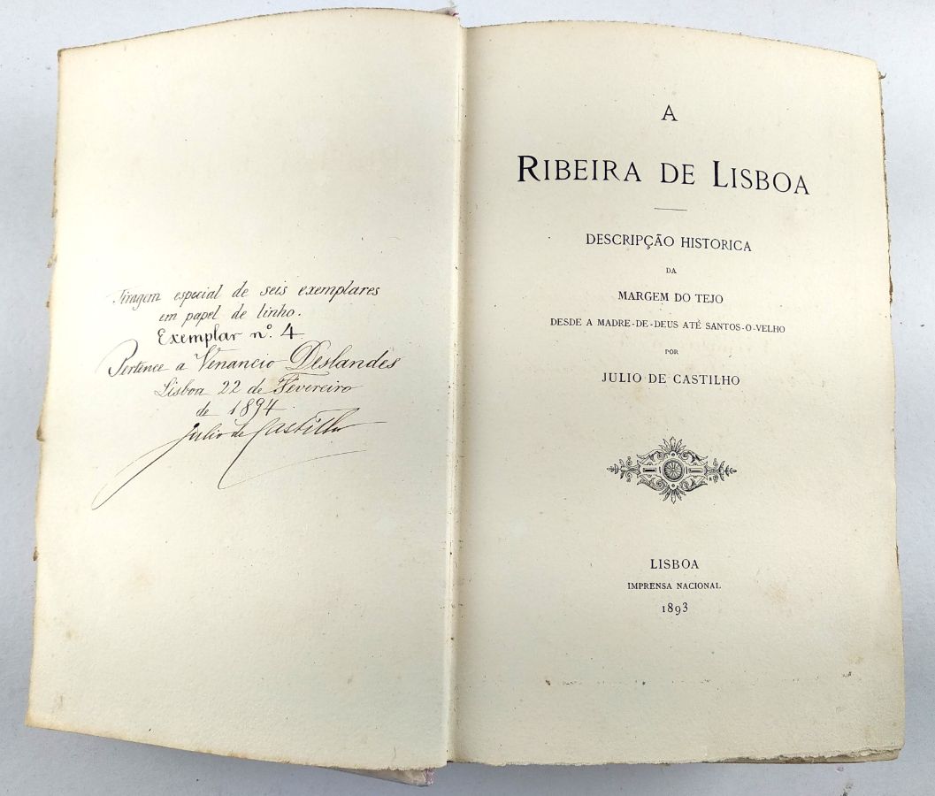 EXEMPLAR ÚNICO DA RIBEIRA DE lISBOA DE JÚLIO DE CASTILHO