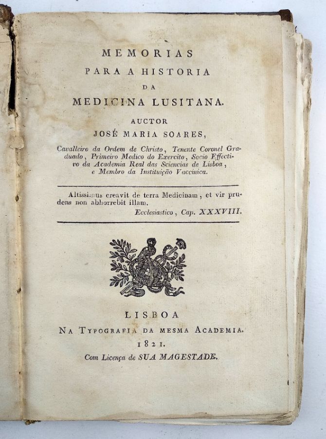 Memórias para a historia da Medicina Lusitana 1821