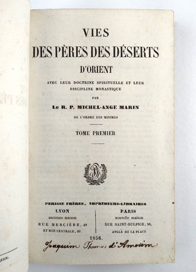 Les Vies des Pères des Deserts d’Orient (1856)