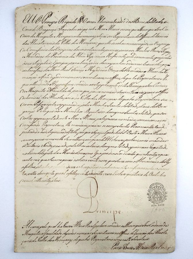 Manuscrito – Príncipe Regente (1803)