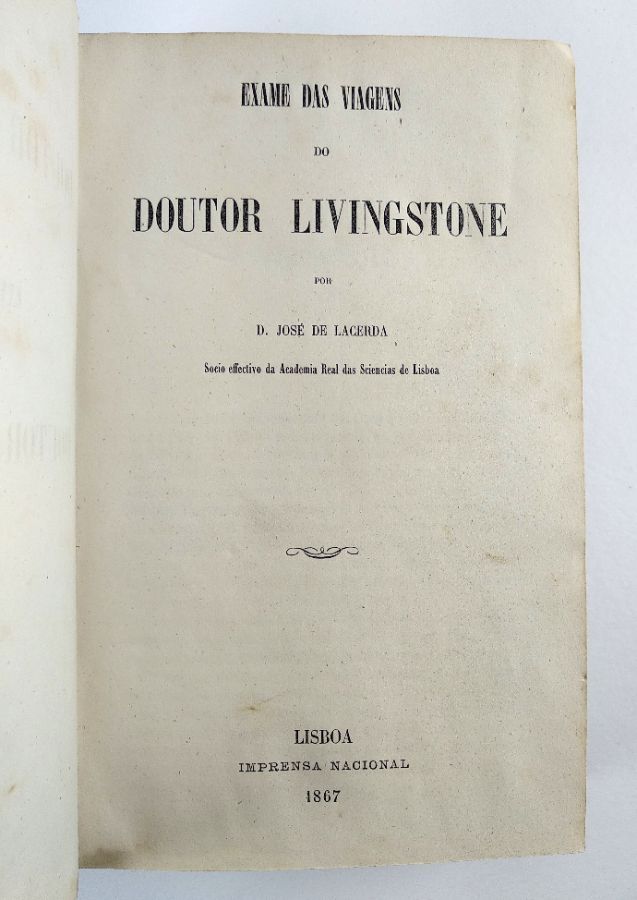 Exame das viagens do Doutor Livingstone (1867)