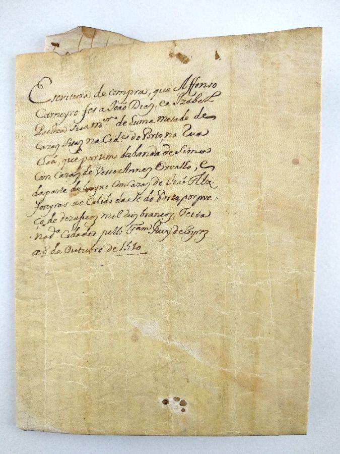 Escritura, manuscrito sob pergaminho