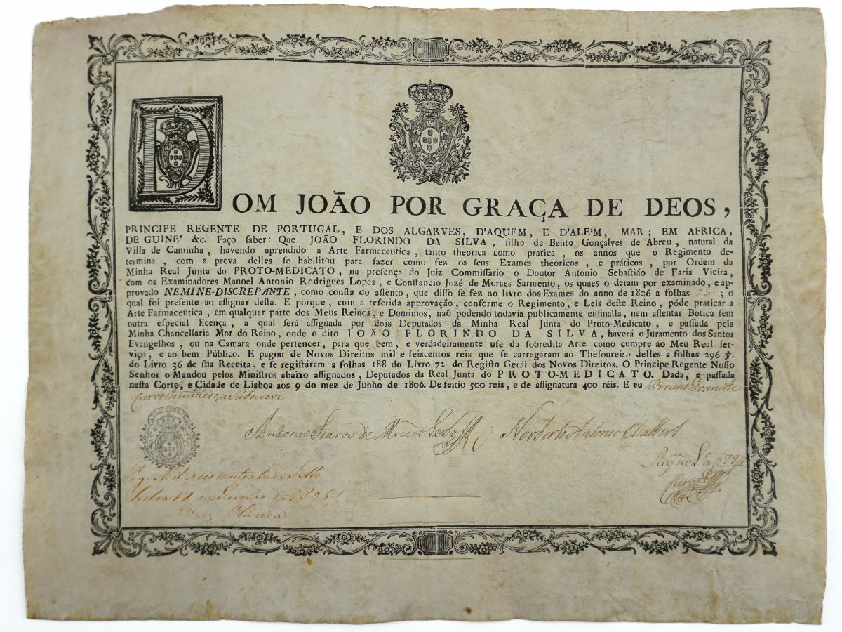 Certidão Farmacêutica (1806)