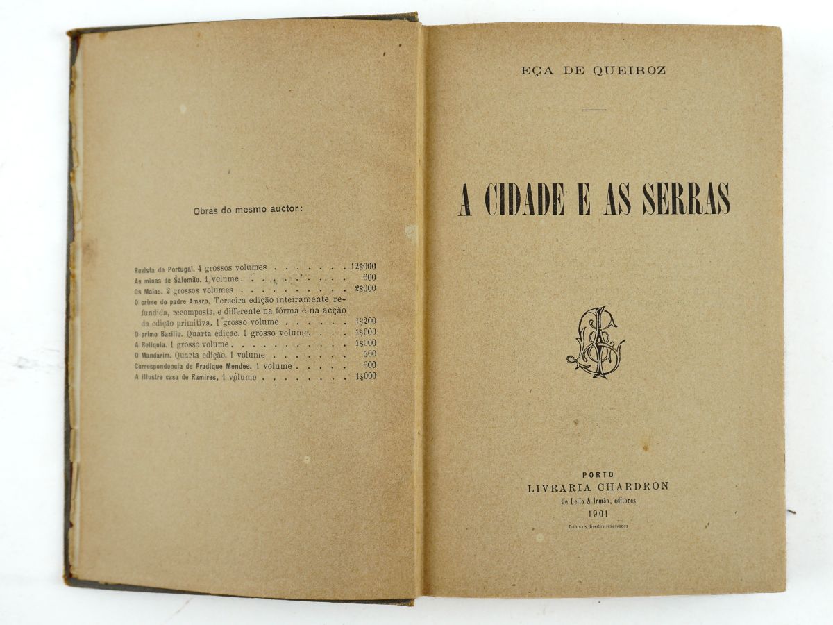 Eça de Queiroz – A Cidade e as Serras – primeira edição