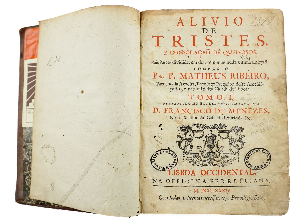 Alivio de Tristes e Consolação de Queixosos - 1734