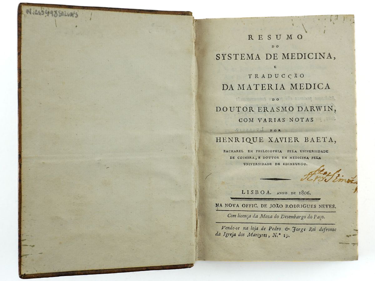 Resumo do sistema de medicina do Doutor Erasmo Darwin (1808)