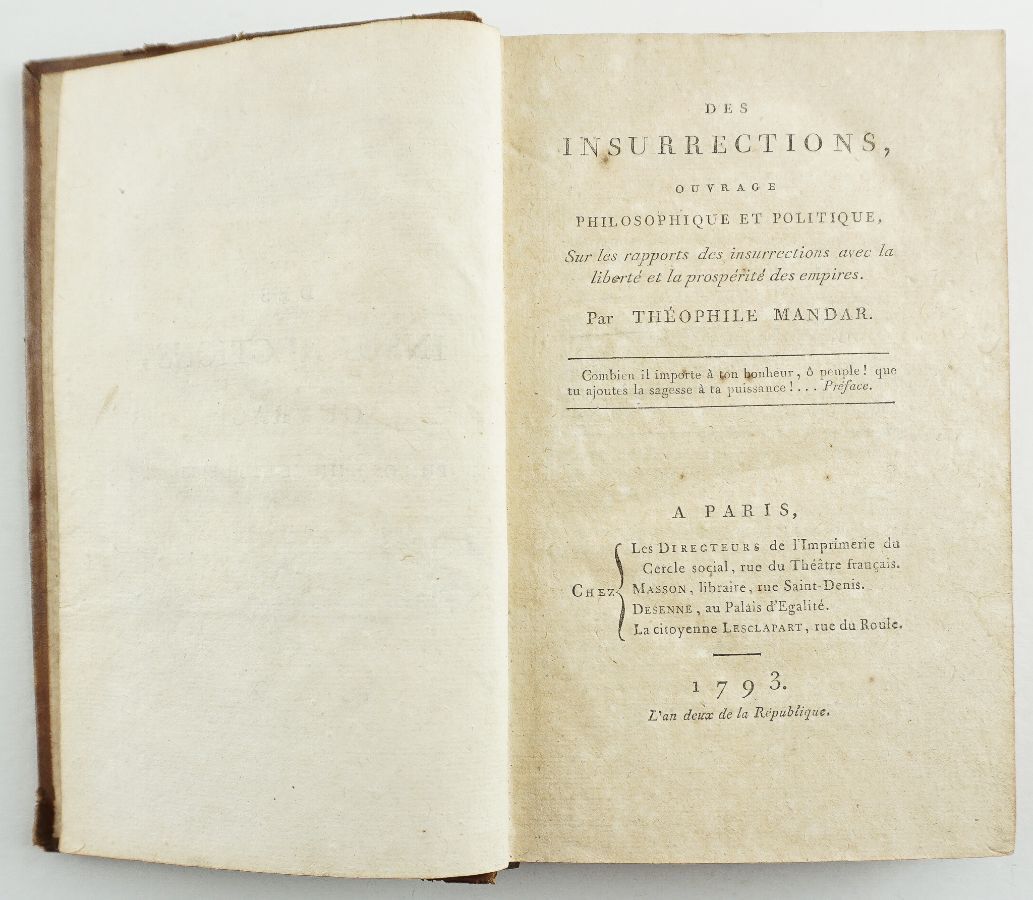 Rara obra sobre a Revolução Francesa (1793)