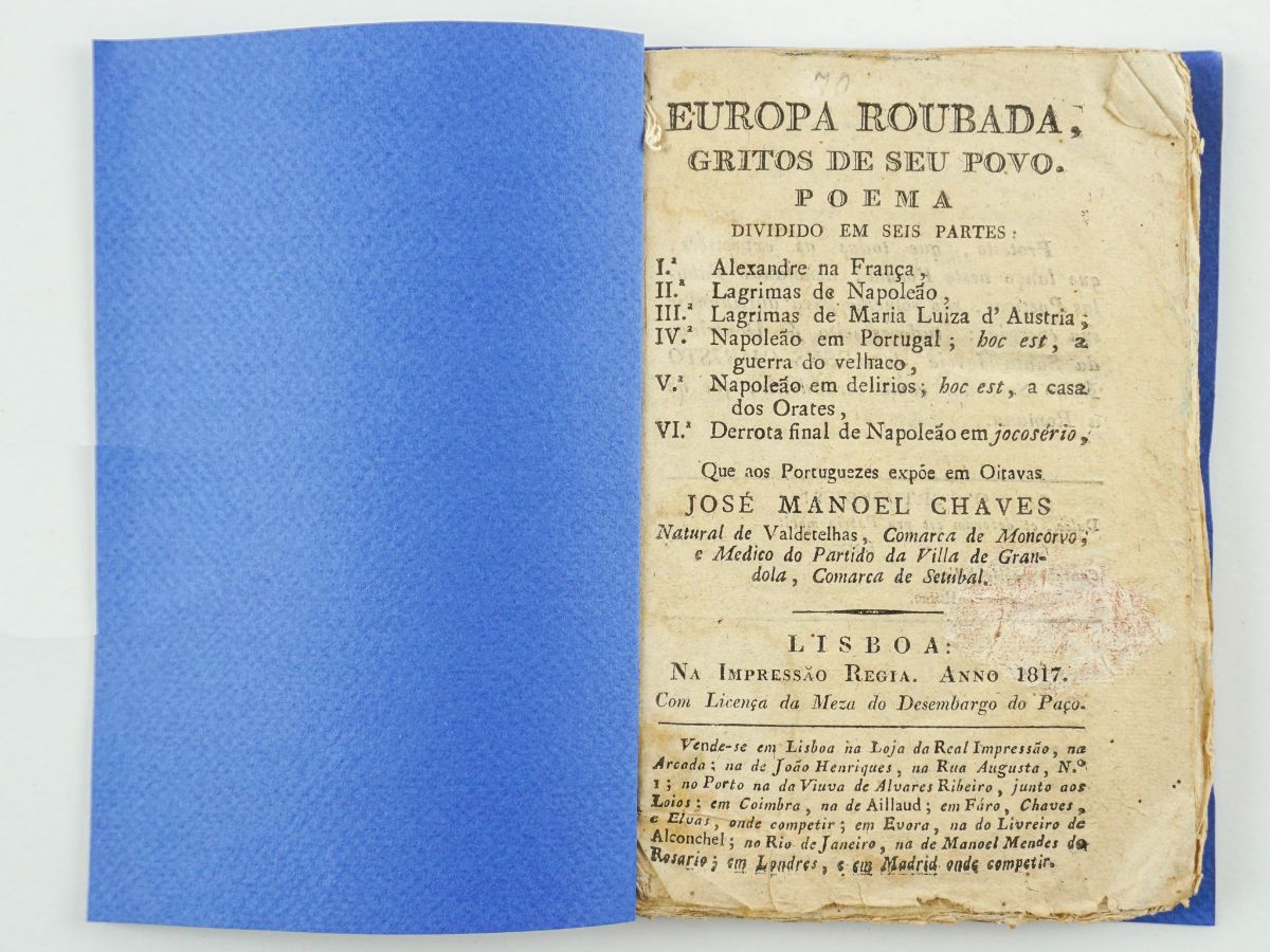 Europa Roubada (1817). Um livro que foi destruído