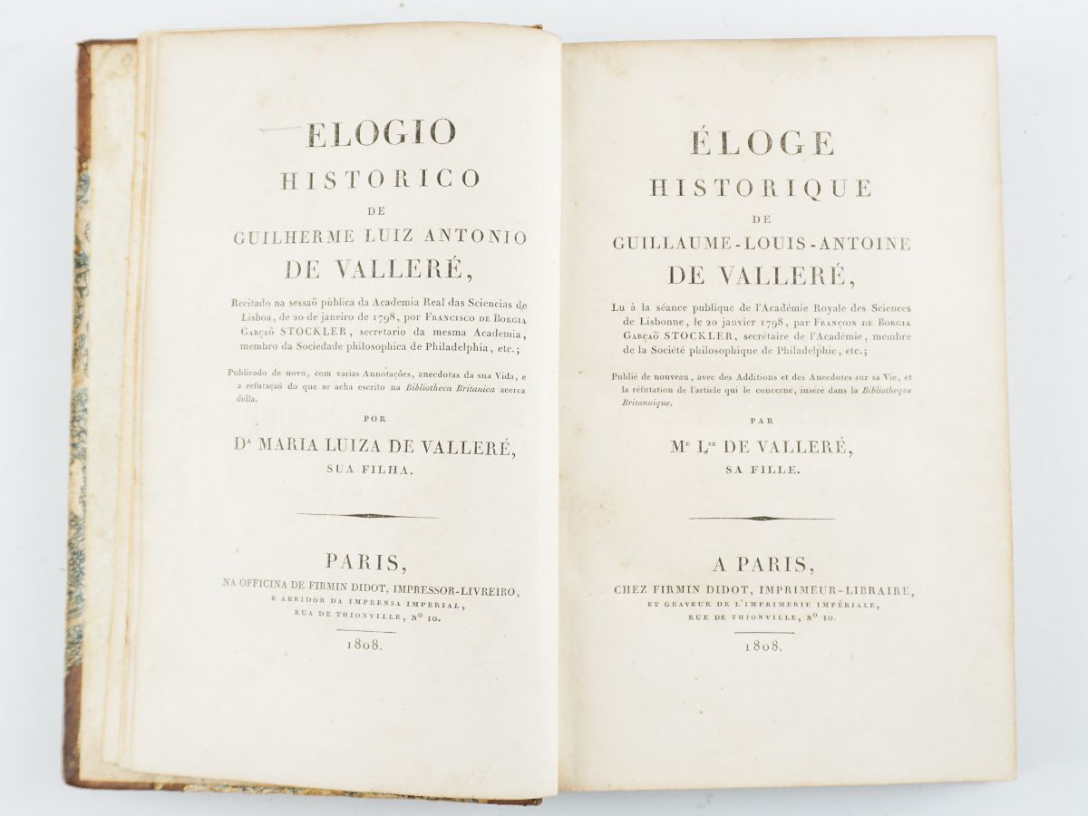 Elogio historico de Guilherme Luiz Antonio de Valleré (1808)