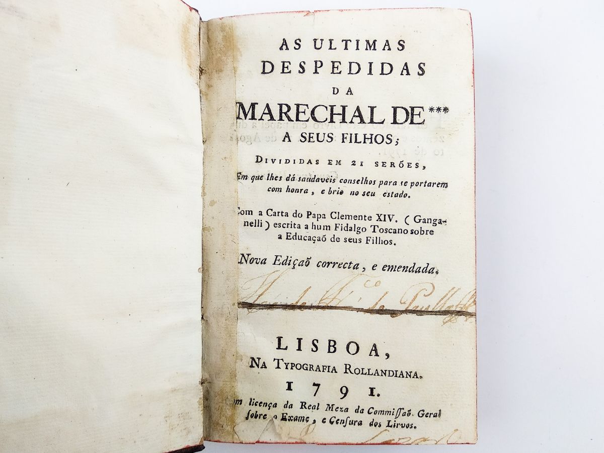 As Ultimas Despedidas da Marechal de *** a seus filhos 1791