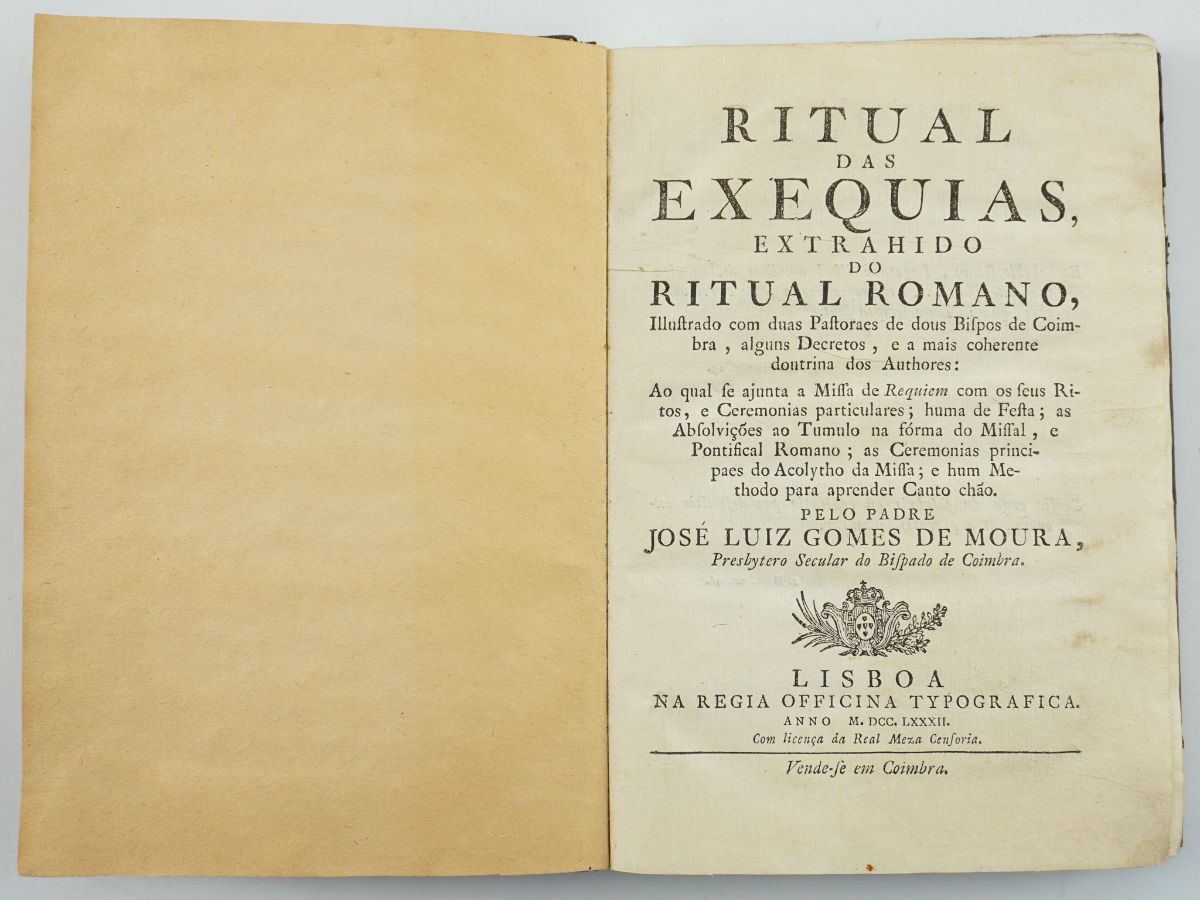 Ritual das Exequias Extrahido do Ritual Romano - 1782