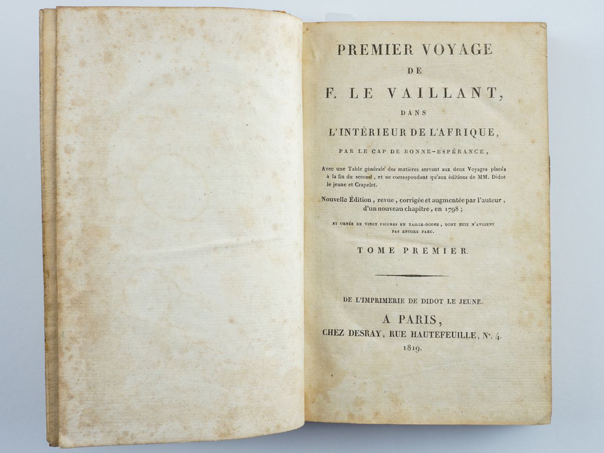 Premier Voyage de F. Le Vaillant dans l'intérieur de l'Afrique (1819)