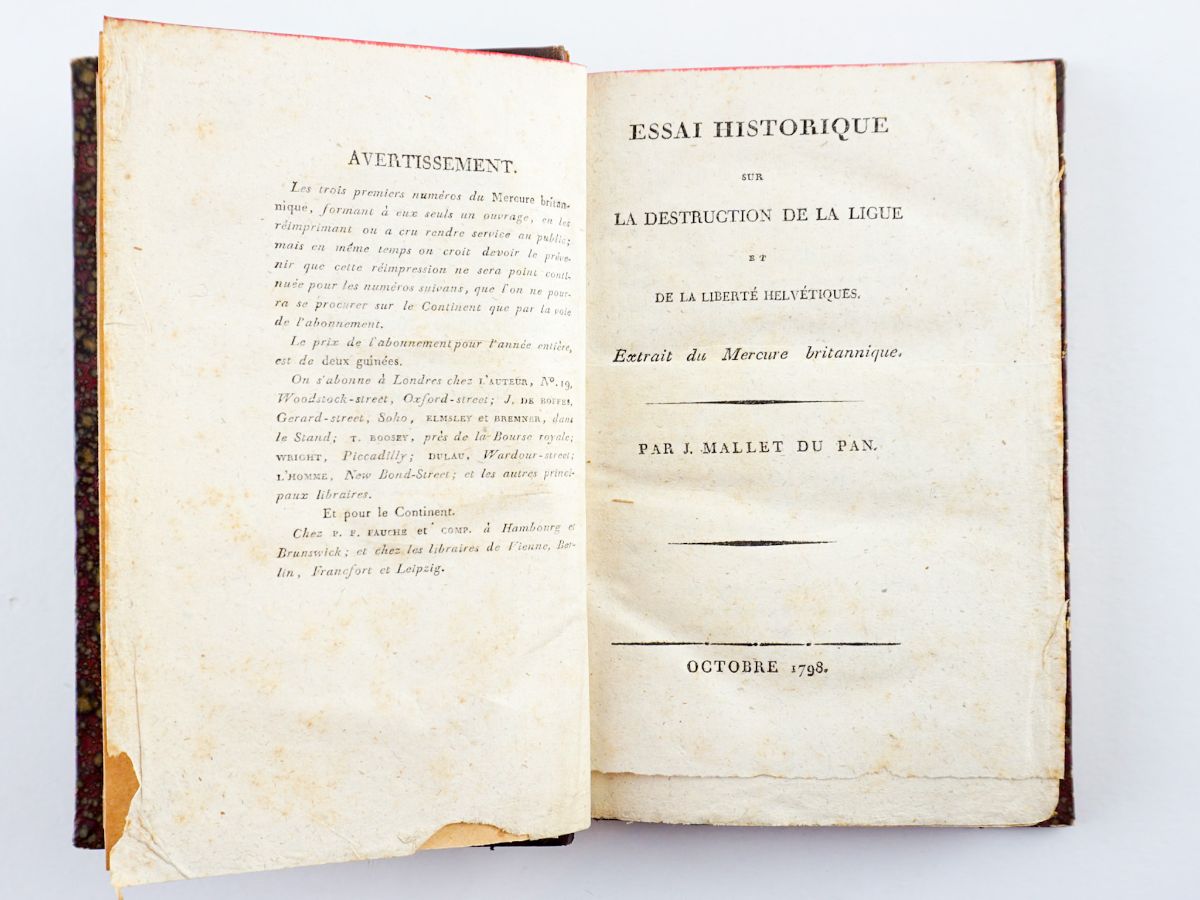 Essai Historique Sur la Destruction De La Ligue – 1798