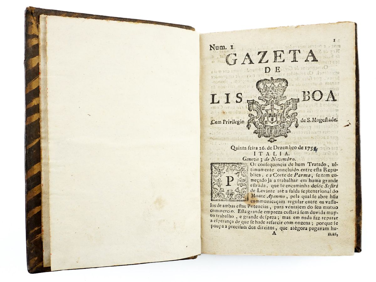 Gazeta de Lisboa – 1754 e ano de 1755