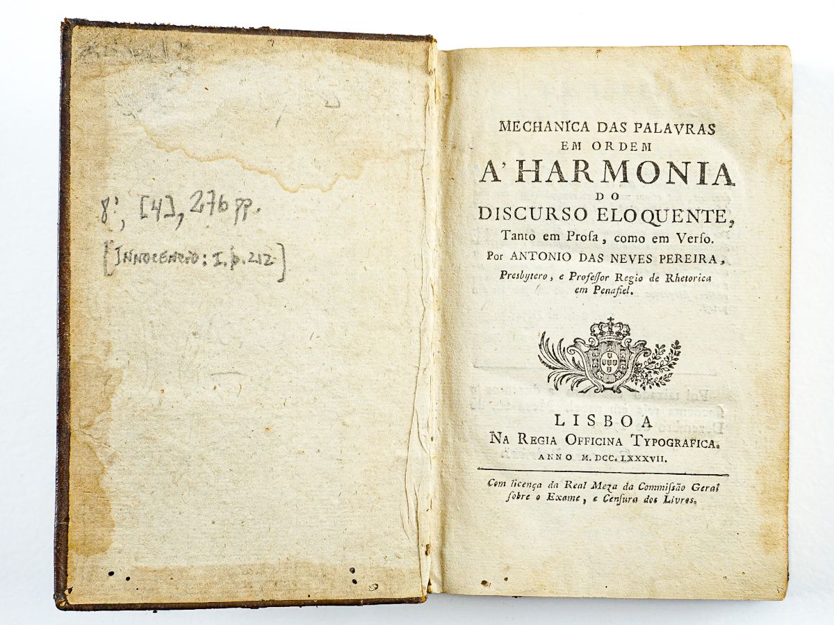 Mechanica das Palavras em Ordem à Harmonia do Discurso Eloquente (1787)