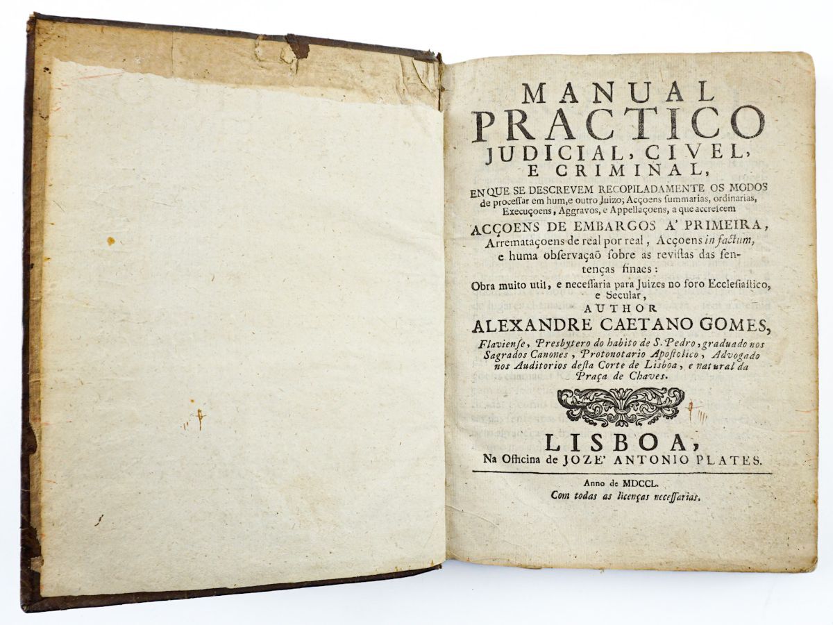 Manual pratico judicial, civil, e criminal (1750)