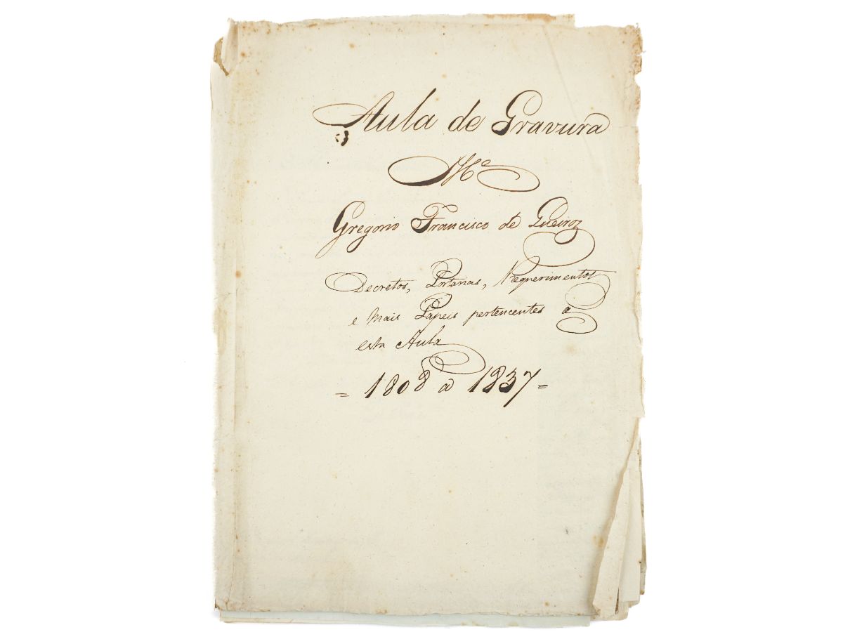 Maço de documentos sobre a Aula de Gravura, datados de 1804 a 1837