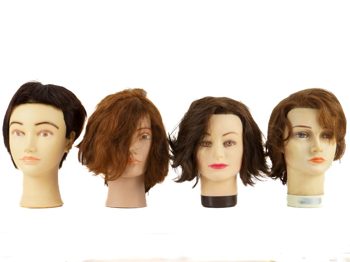 Conj. De 8 cabeças manequins com cabelo 