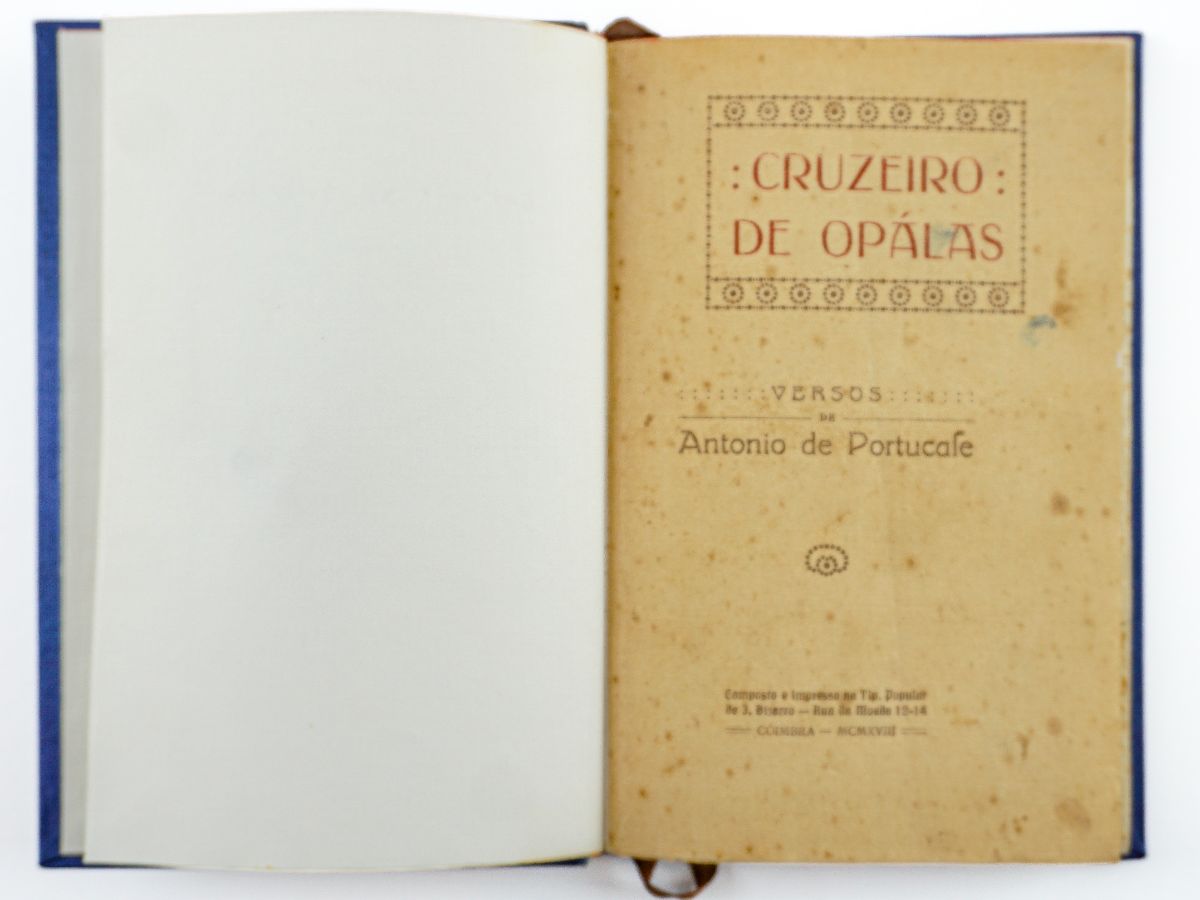 António de Portucale, pseud. [i.e António de Sousa] – primeiro livro do autor – com dedicatória