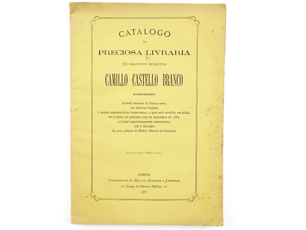 Catálogo da Preciosa Livraria de Camillo Castello Branco (1883)