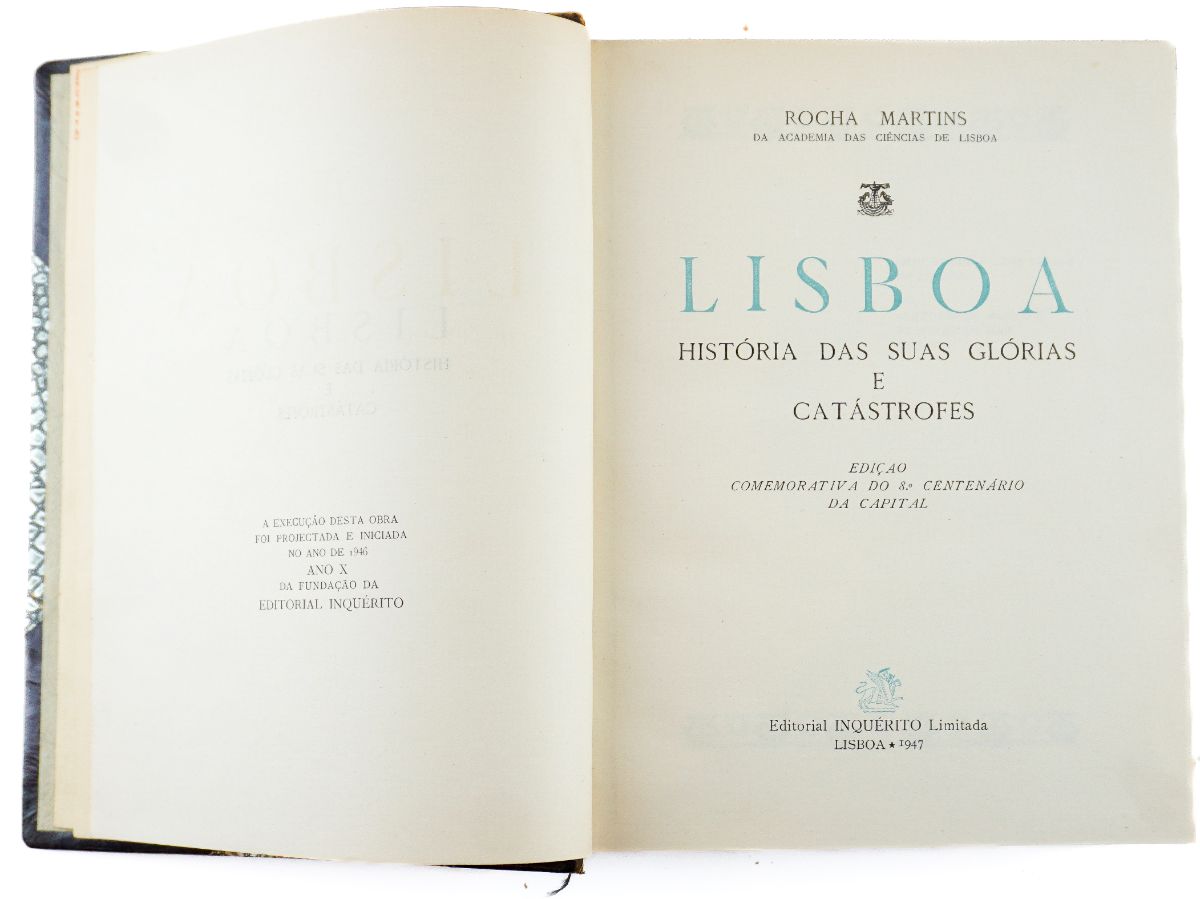 Lisboa, História das suas Glórias e Catástrofes por Rocha Martins