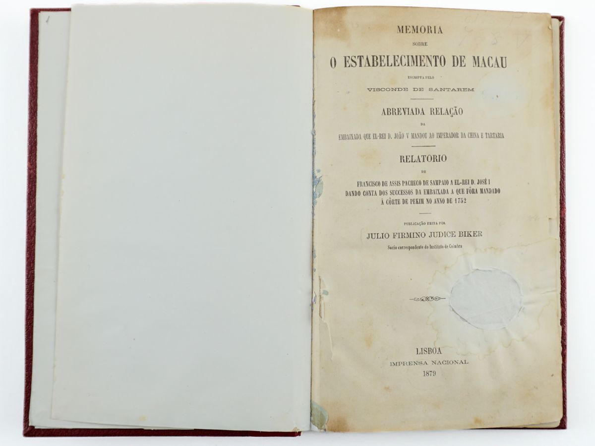 Memória sobre o Estabelecimento de Macau (1879)