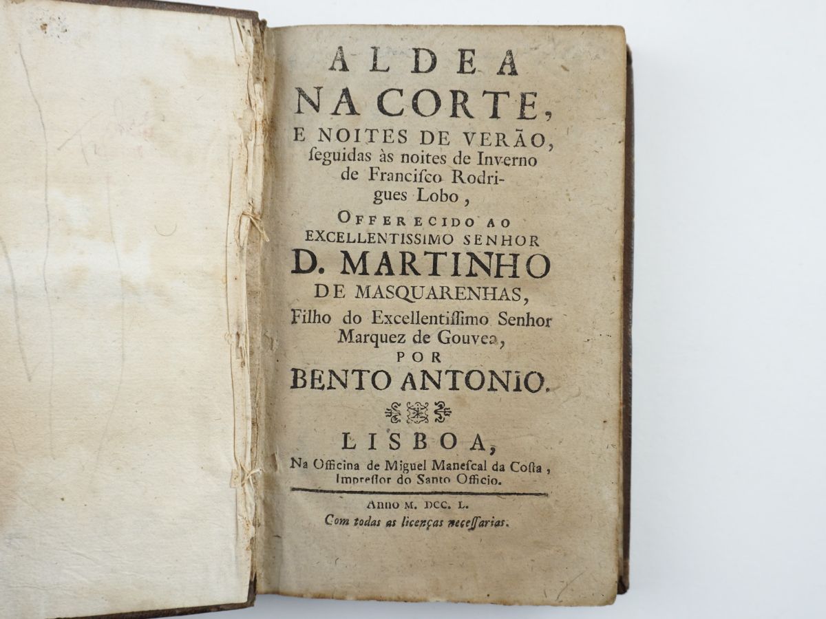 Bento António – Aldeia na Corte e Noites de Verão (1750)