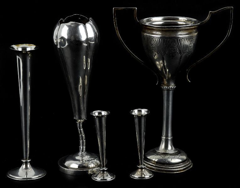 Lote de 5 solitários/taça
