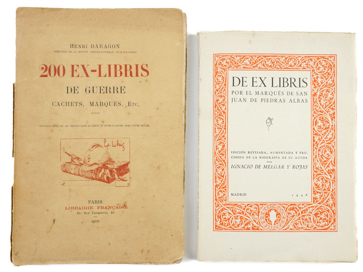 2 livros de ex-libris